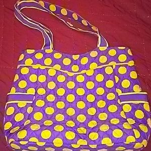 Purple and gold shoulder bag/tote